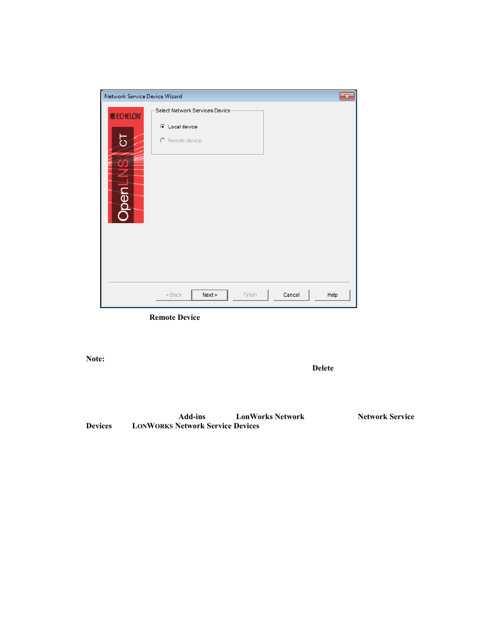 Listing network service devices | Echelon OpenLNS Commissioning Tool User Manual | Page 80 / 393