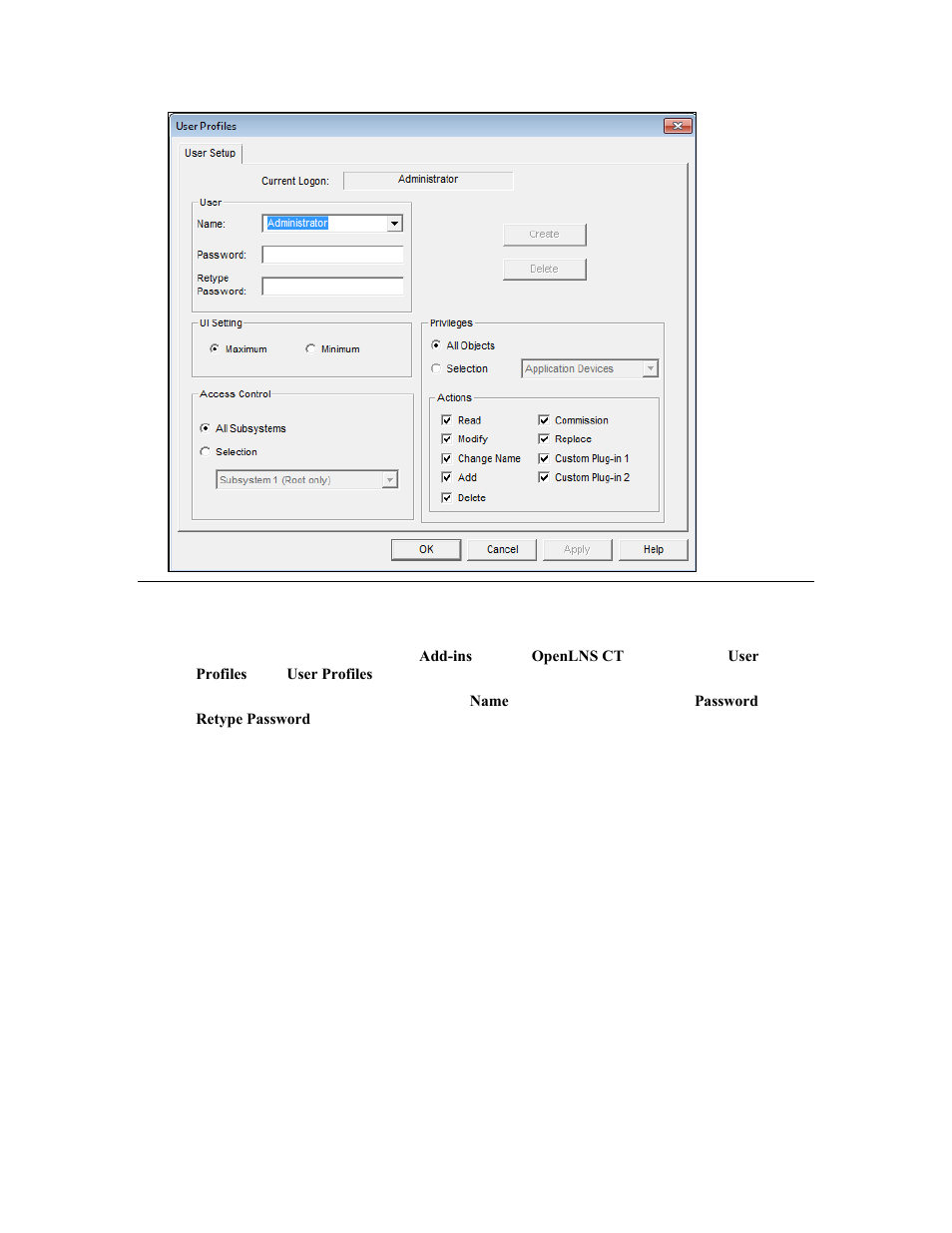 Creating a new user profile | Echelon OpenLNS Commissioning Tool User Manual | Page 83 / 393