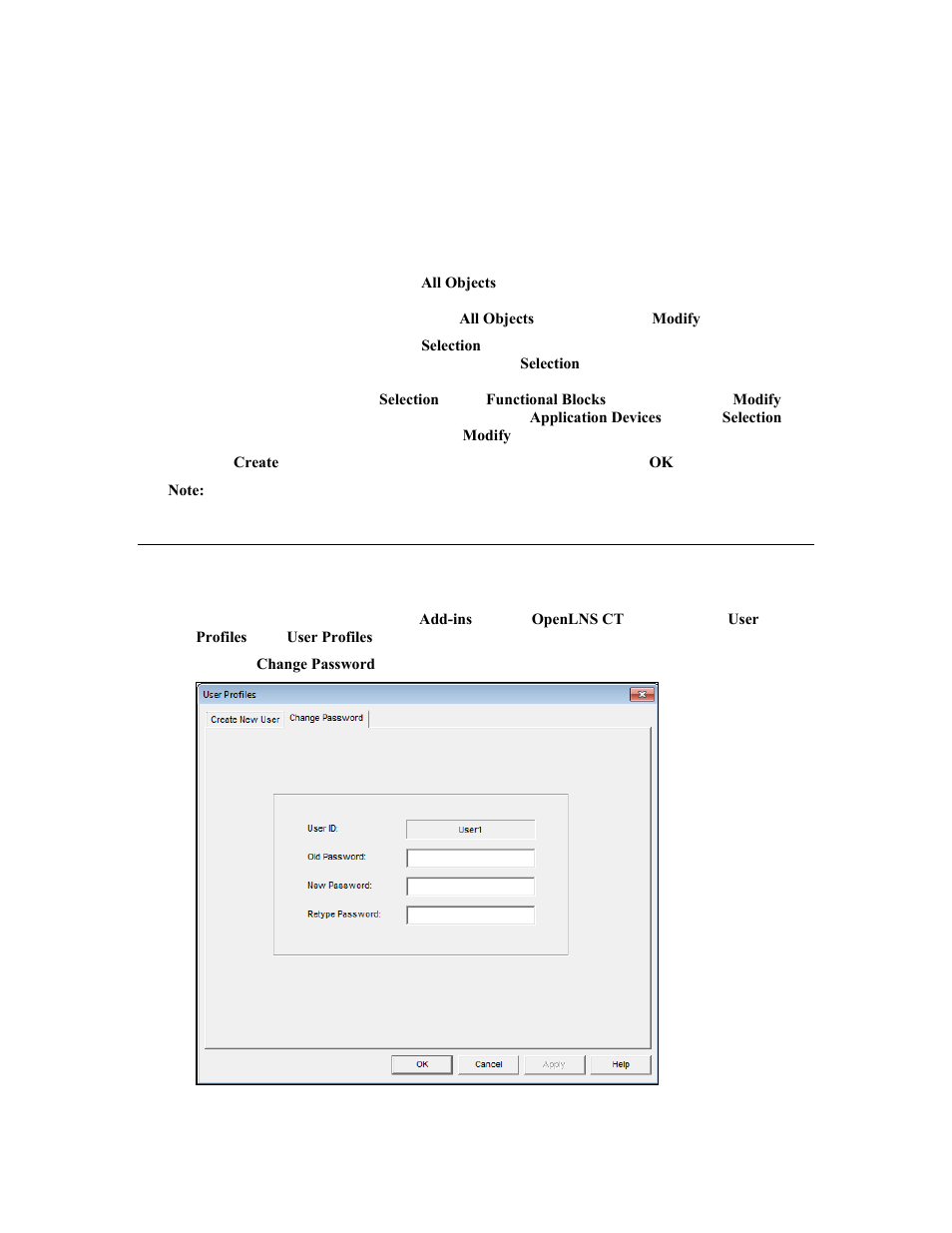 Changing passwords | Echelon OpenLNS Commissioning Tool User Manual | Page 85 / 393