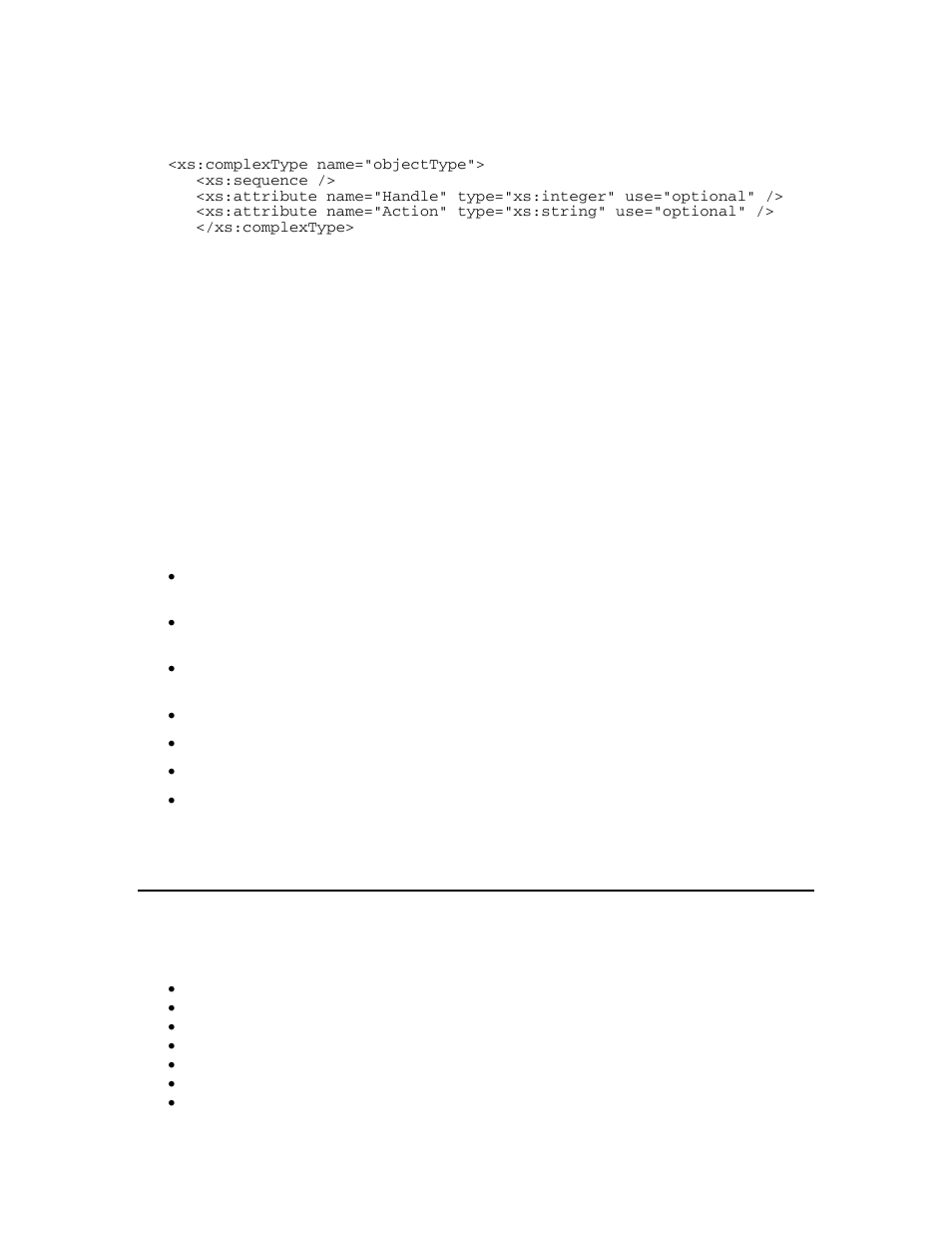 Name, Handle attribute, Action attribute | Setting object attributes and properties overview | Echelon LonWorks Network XML User Manual | Page 21 / 74