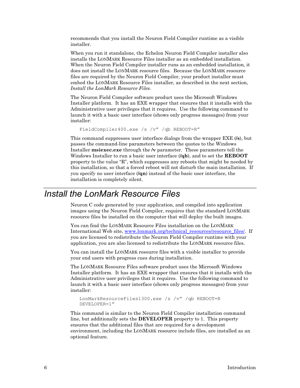 Install the lonmark resource files | Echelon Neuron Field Compiler User Manual | Page 12 / 27