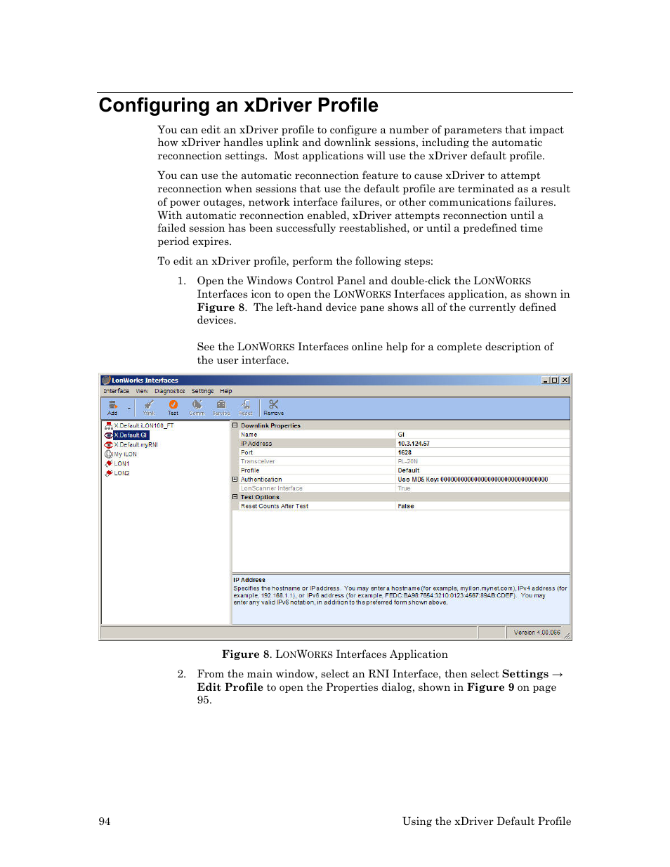 Configuring an xdriver profile | Echelon OpenLDV User Manual | Page 102 / 194