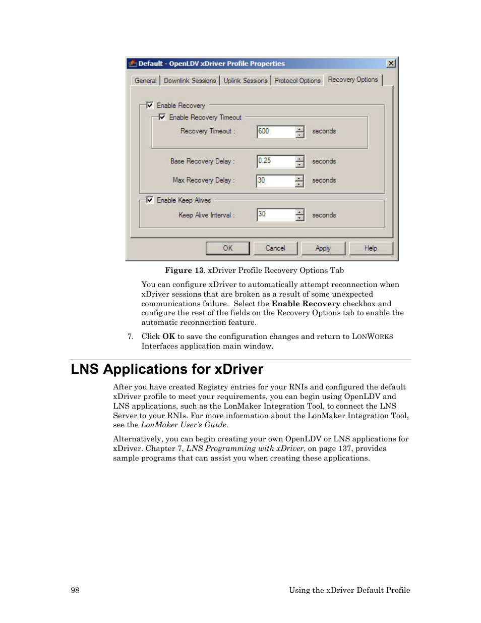 Lns applications for xdriver, Figure 13 | Echelon OpenLDV User Manual | Page 106 / 194