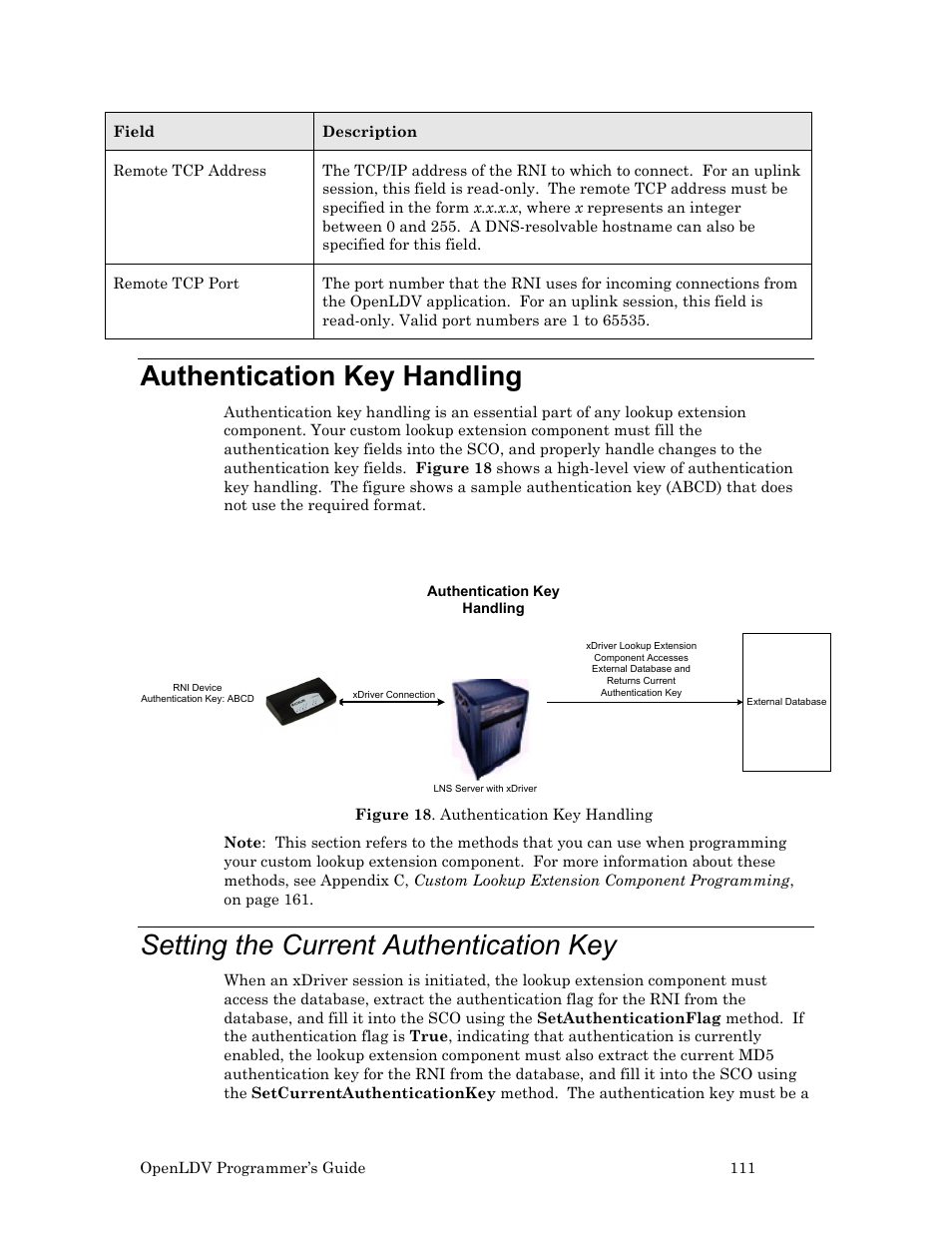 Authentication key handling, Setting the current authentication key, E 111 | Echelon OpenLDV User Manual | Page 119 / 194