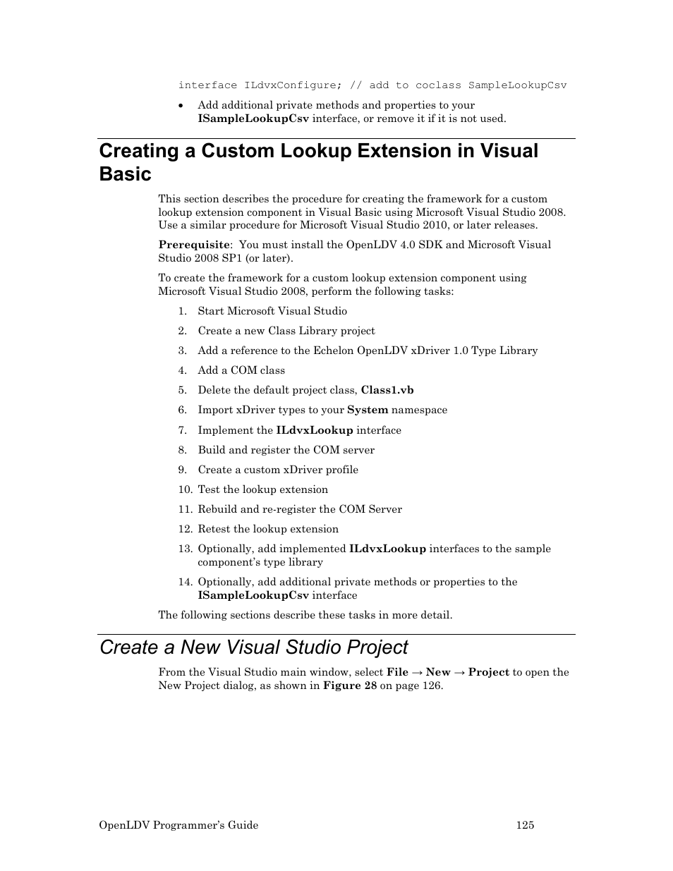 Creating a custom lookup extension in visual basic, Create a new visual studio project, D creating a custom | Lookup extension in visual basic | Echelon OpenLDV User Manual | Page 133 / 194