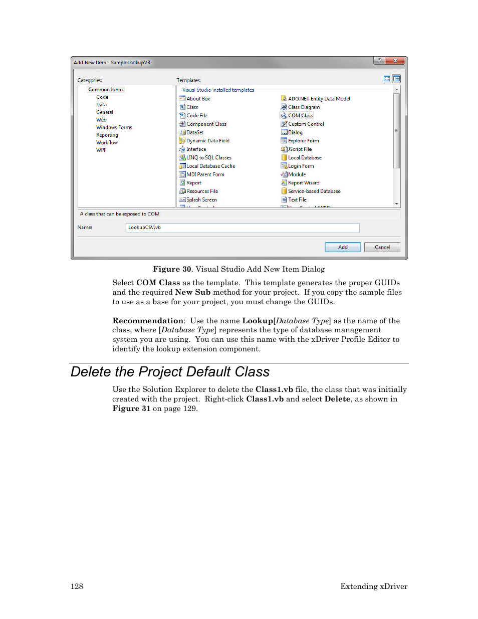 Delete the project default class | Echelon OpenLDV User Manual | Page 136 / 194