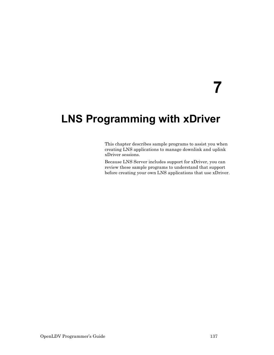 Lns programming with xdriver, 7, lns programming with xdriver, 7, lns programming with | Xdriver, 137, f | Echelon OpenLDV User Manual | Page 145 / 194