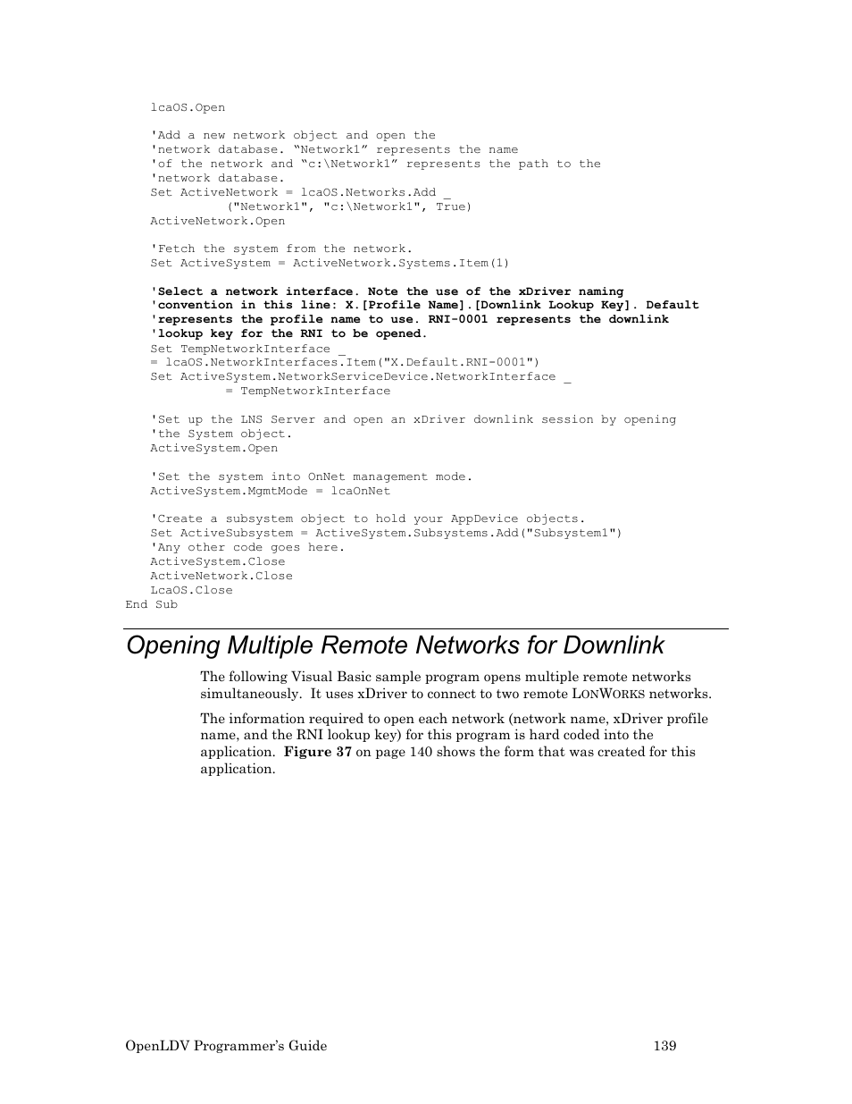 Opening multiple remote networks for downlink | Echelon OpenLDV User Manual | Page 147 / 194