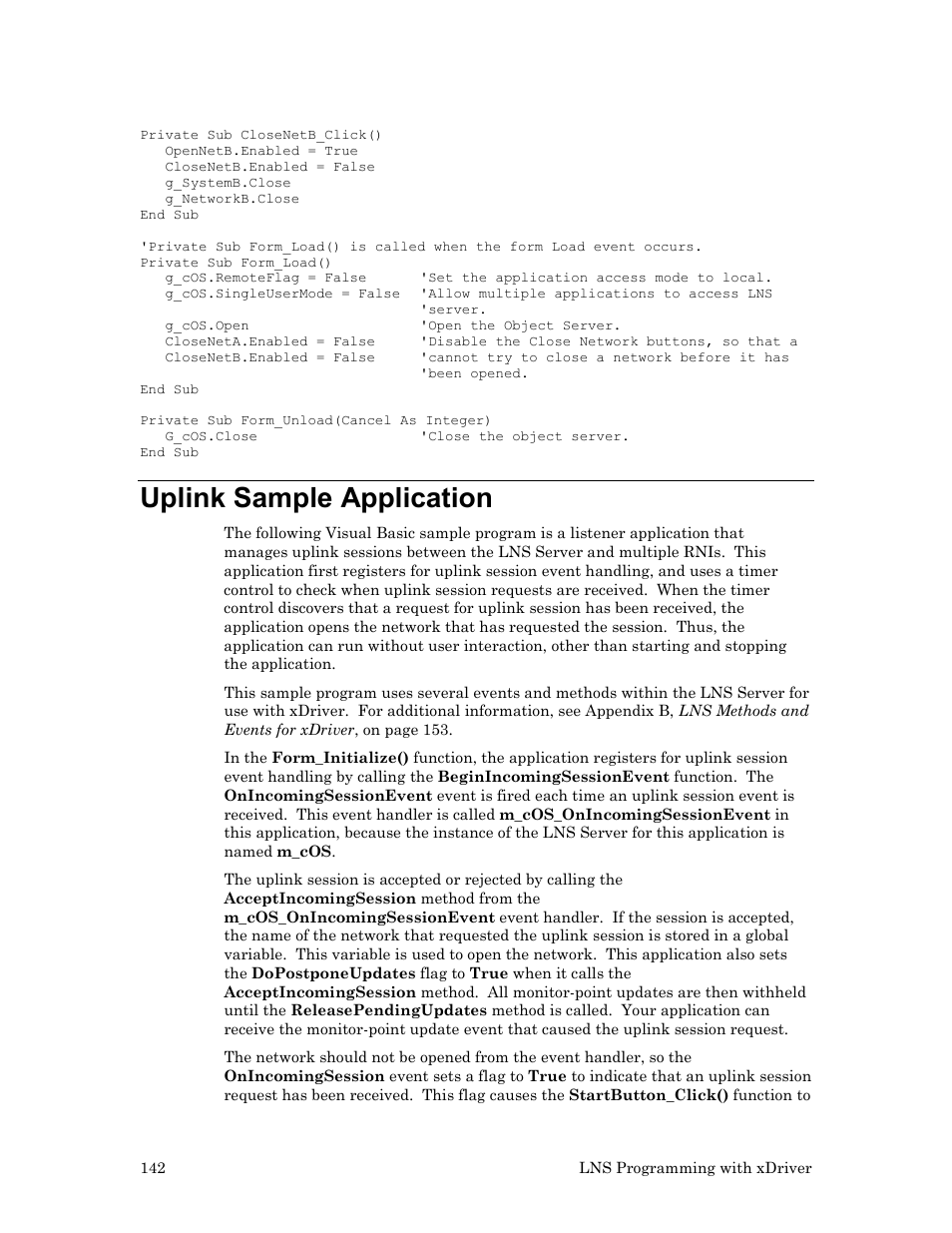 Uplink sample application | Echelon OpenLDV User Manual | Page 150 / 194