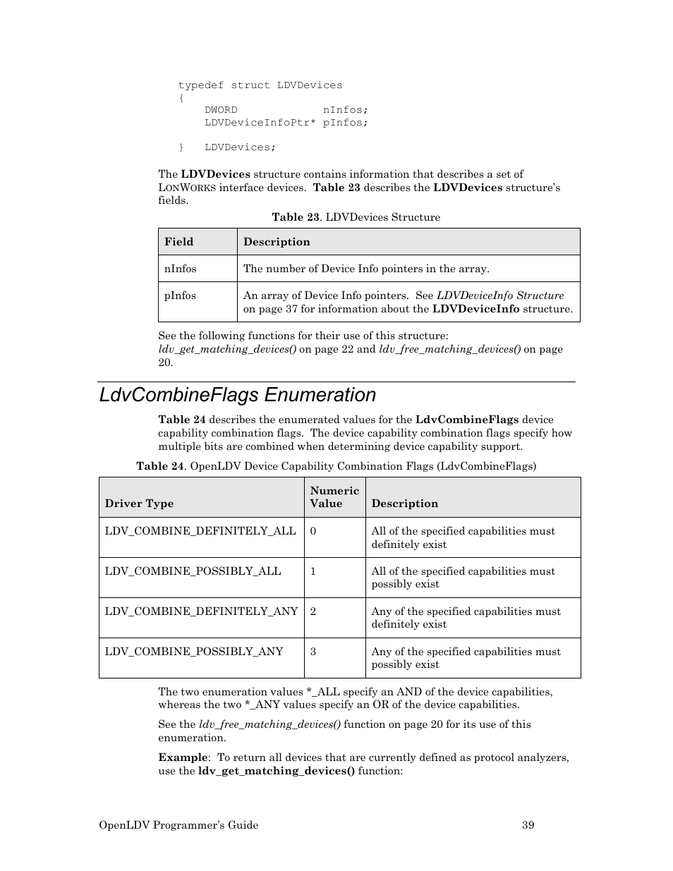 Ldvcombineflags enumeration | Echelon OpenLDV User Manual | Page 47 / 194