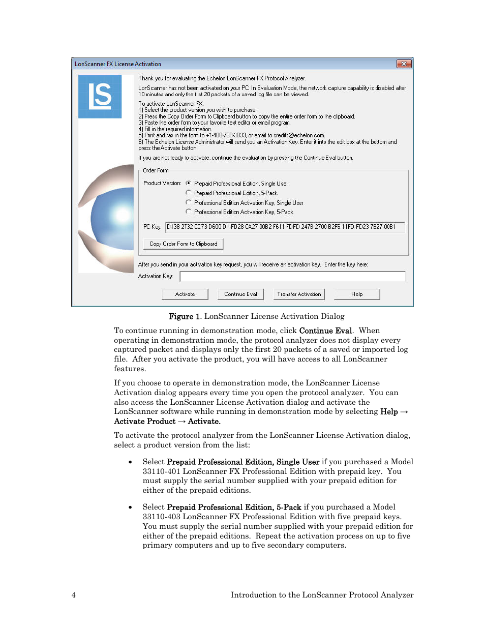 In figure 1, 4) app | Echelon LonScanner FX Protocol Analyzer User Manual | Page 10 / 75