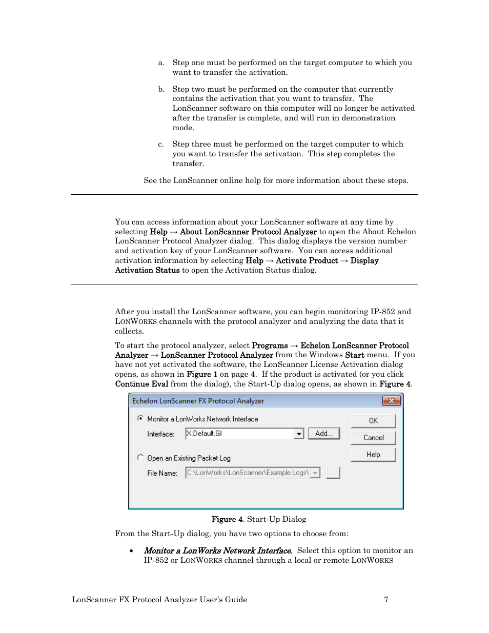 Viewing activation status, Using the lonscanner protocol analyzer | Echelon LonScanner FX Protocol Analyzer User Manual | Page 13 / 75