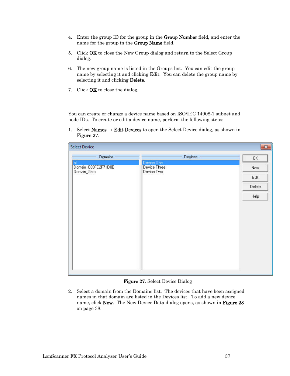 Creating device names | Echelon LonScanner FX Protocol Analyzer User Manual | Page 43 / 75