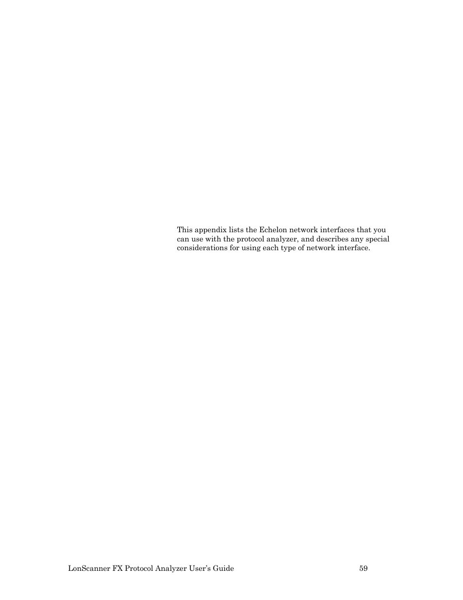 A. network interfaces, Network interfaces | Echelon LonScanner FX Protocol Analyzer User Manual | Page 65 / 75
