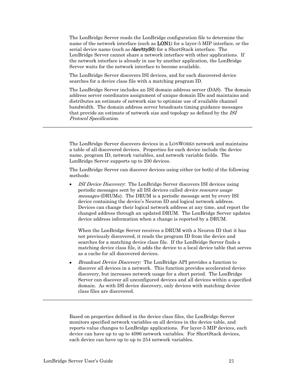 Discovering devices, Monitoring and polling a network variable | Echelon LonBridg Server User Manual | Page 27 / 67