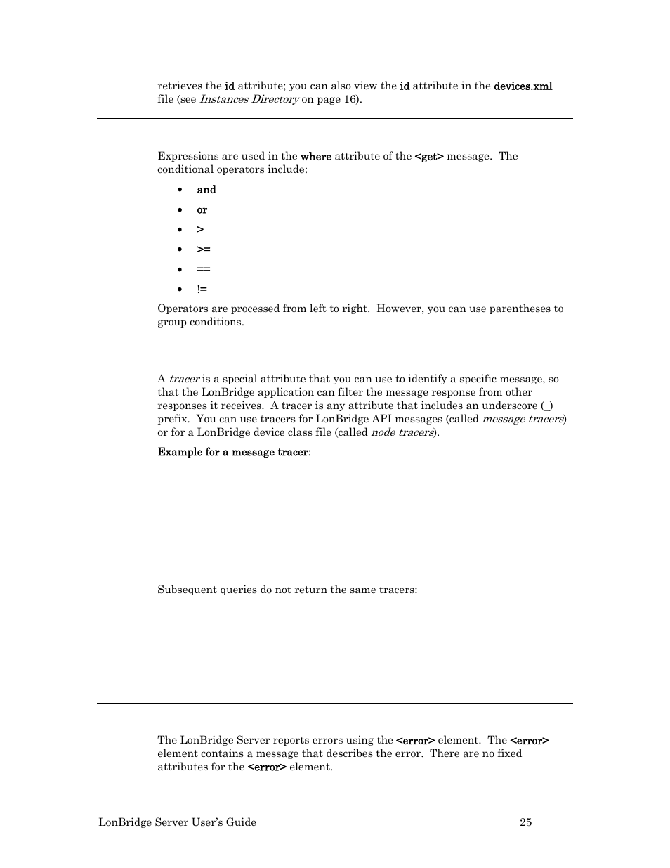 Expressions, Tracers, Errors | Echelon LonBridg Server User Manual | Page 31 / 67
