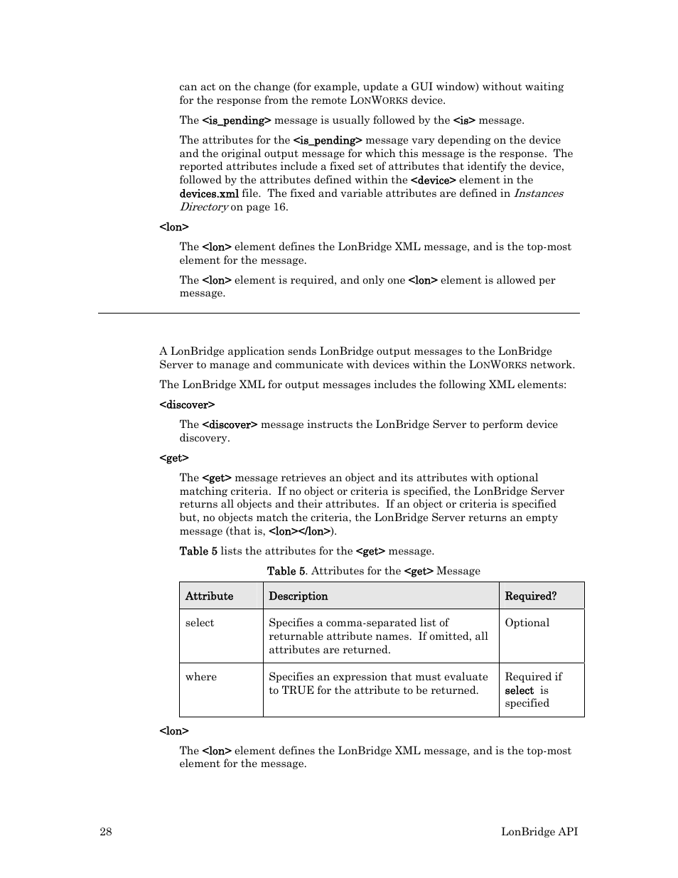 Lonbridge commands for output messages | Echelon LonBridg Server User Manual | Page 34 / 67