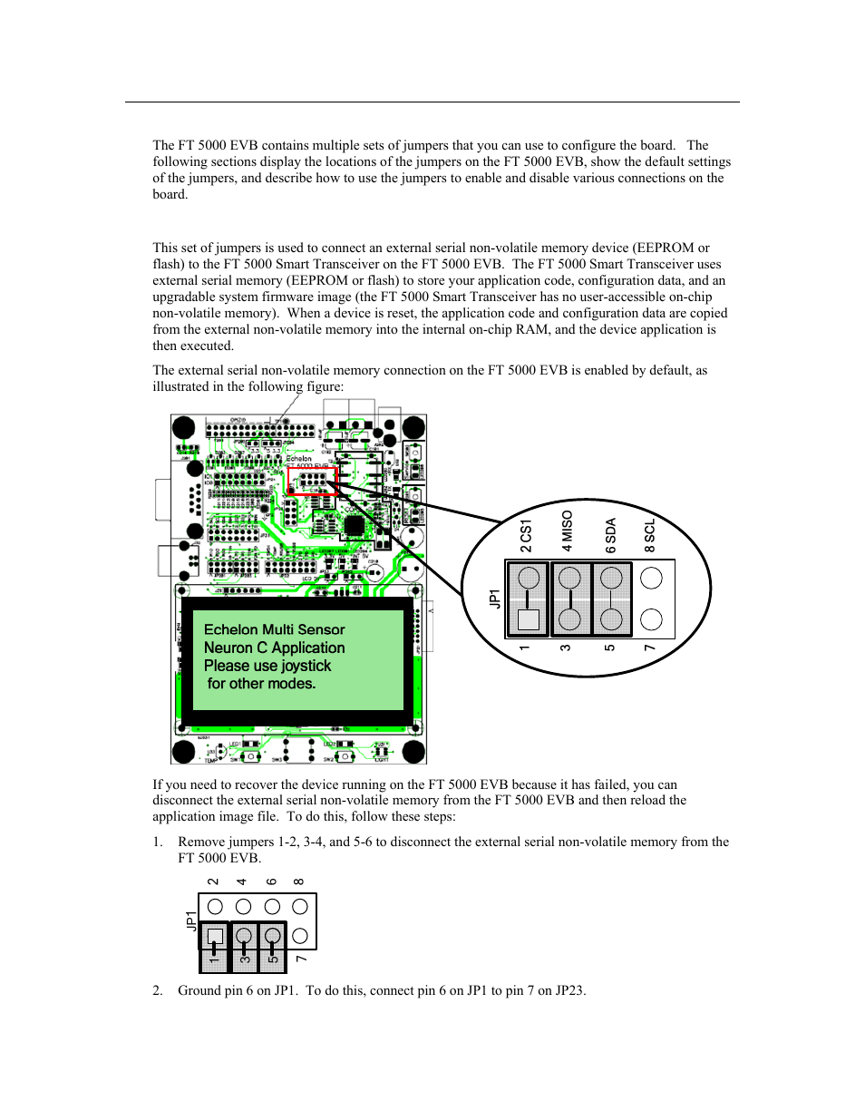 Jumper settings | Echelon FT 5000 EVB User Manual | Page 17 / 36