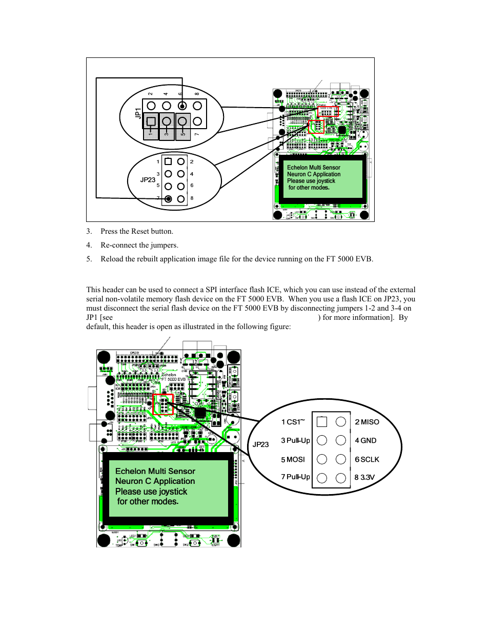 Flash ice connection (jp23) | Echelon FT 5000 EVB User Manual | Page 18 / 36