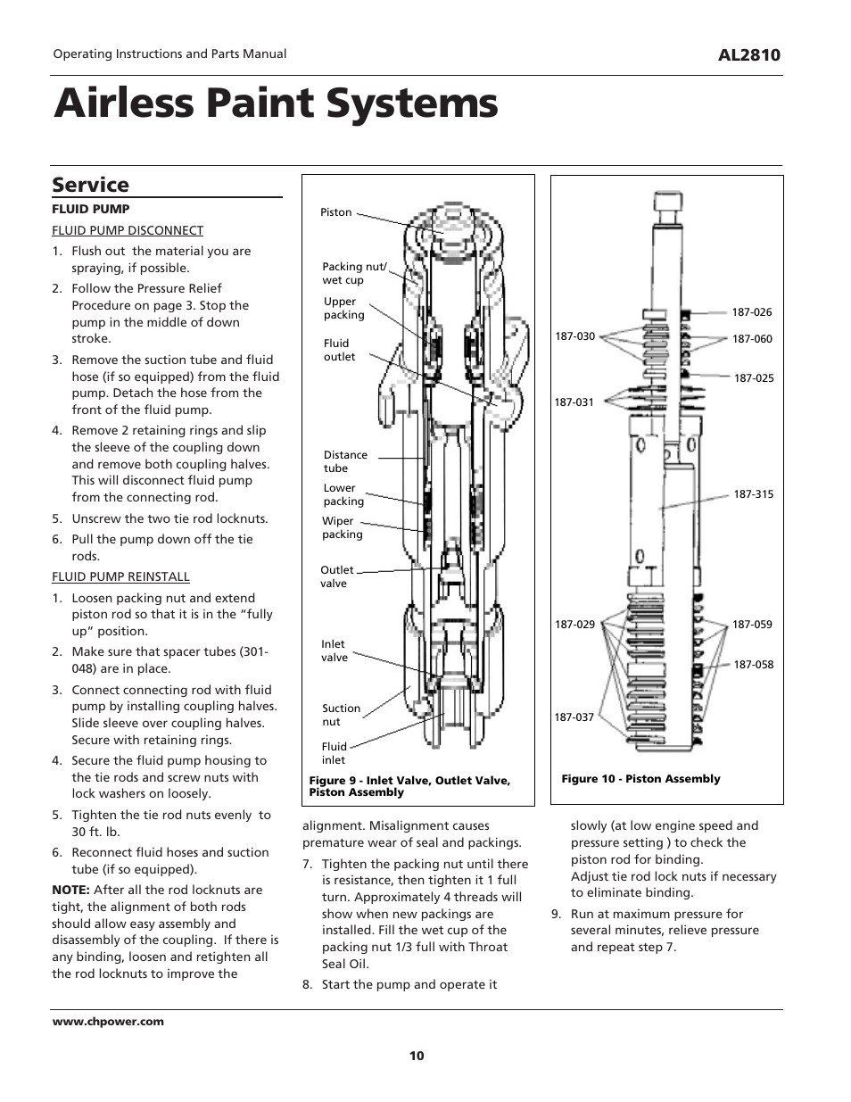 Airless paint systems, Service, Al2810 | Campbell Hausfeld QUADRAFLOW AL2810 User Manual | Page 10 / 32