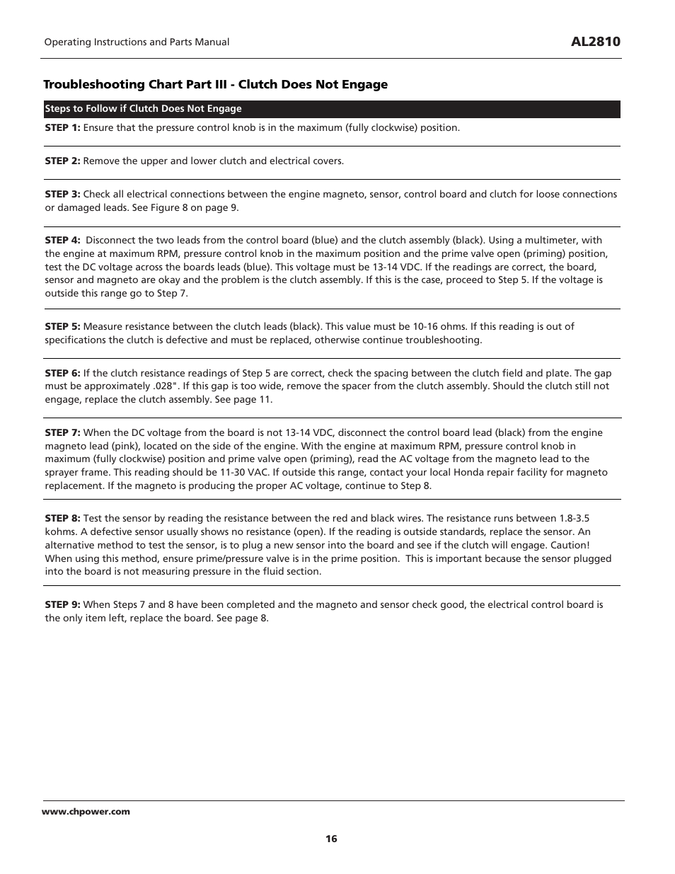 Al2810 | Campbell Hausfeld QUADRAFLOW AL2810 User Manual | Page 16 / 32