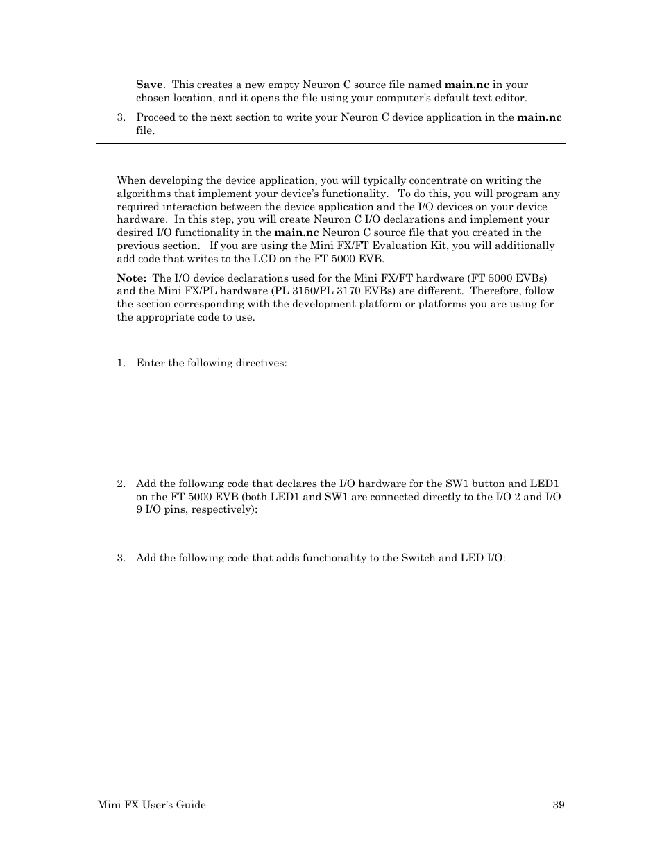 Step 2: writing the device application, Ft 5000 evaluation boards | Echelon Mini FX User Manual | Page 52 / 139