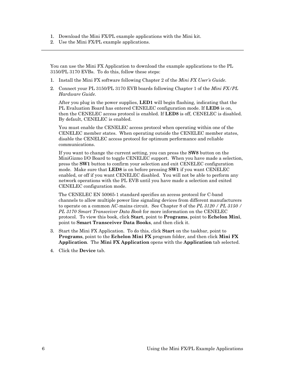 Loading the mini fx/pl example applications | Echelon Mini FX/PL Examples User Manual | Page 14 / 23