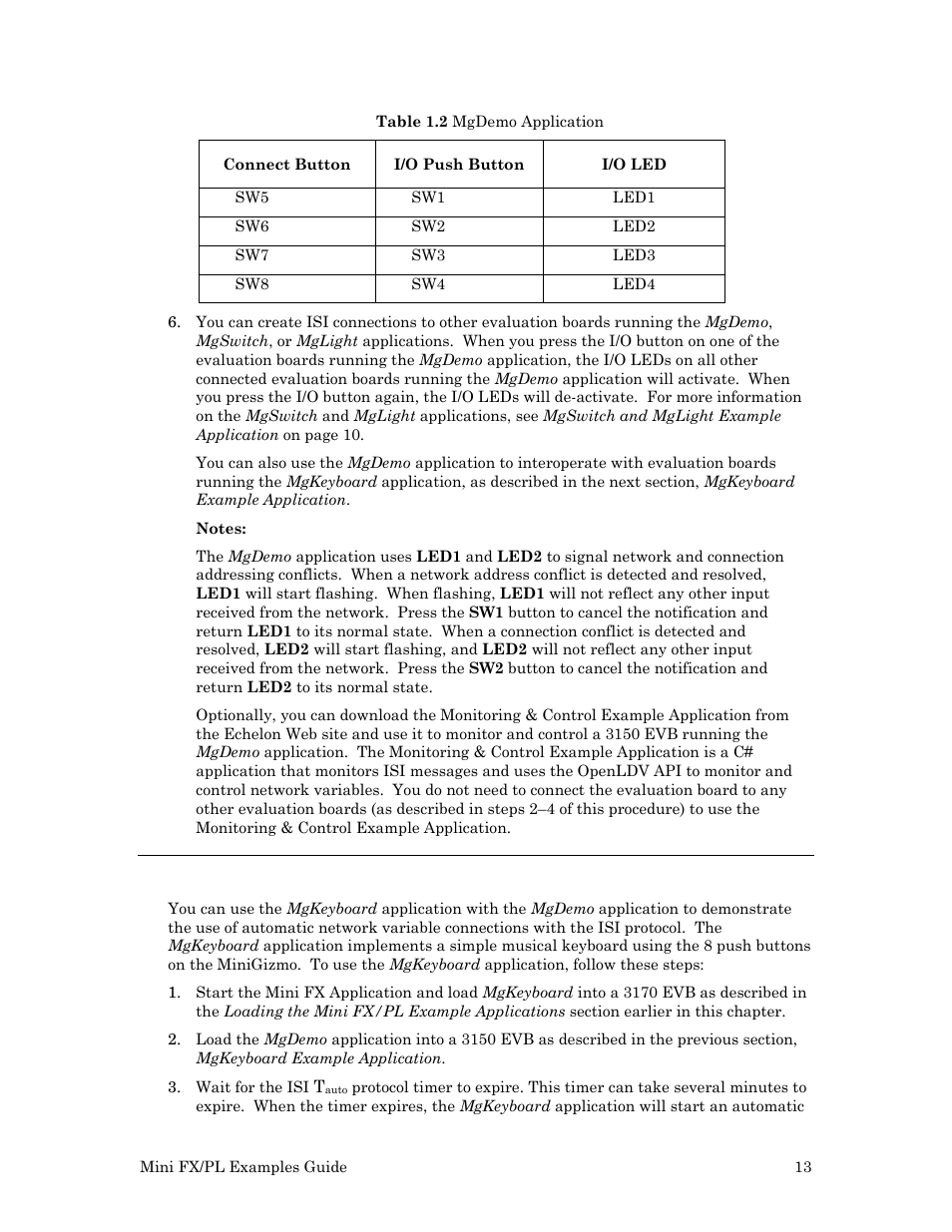 Mgkeyboard example application | Echelon Mini FX/PL Examples User Manual | Page 21 / 23