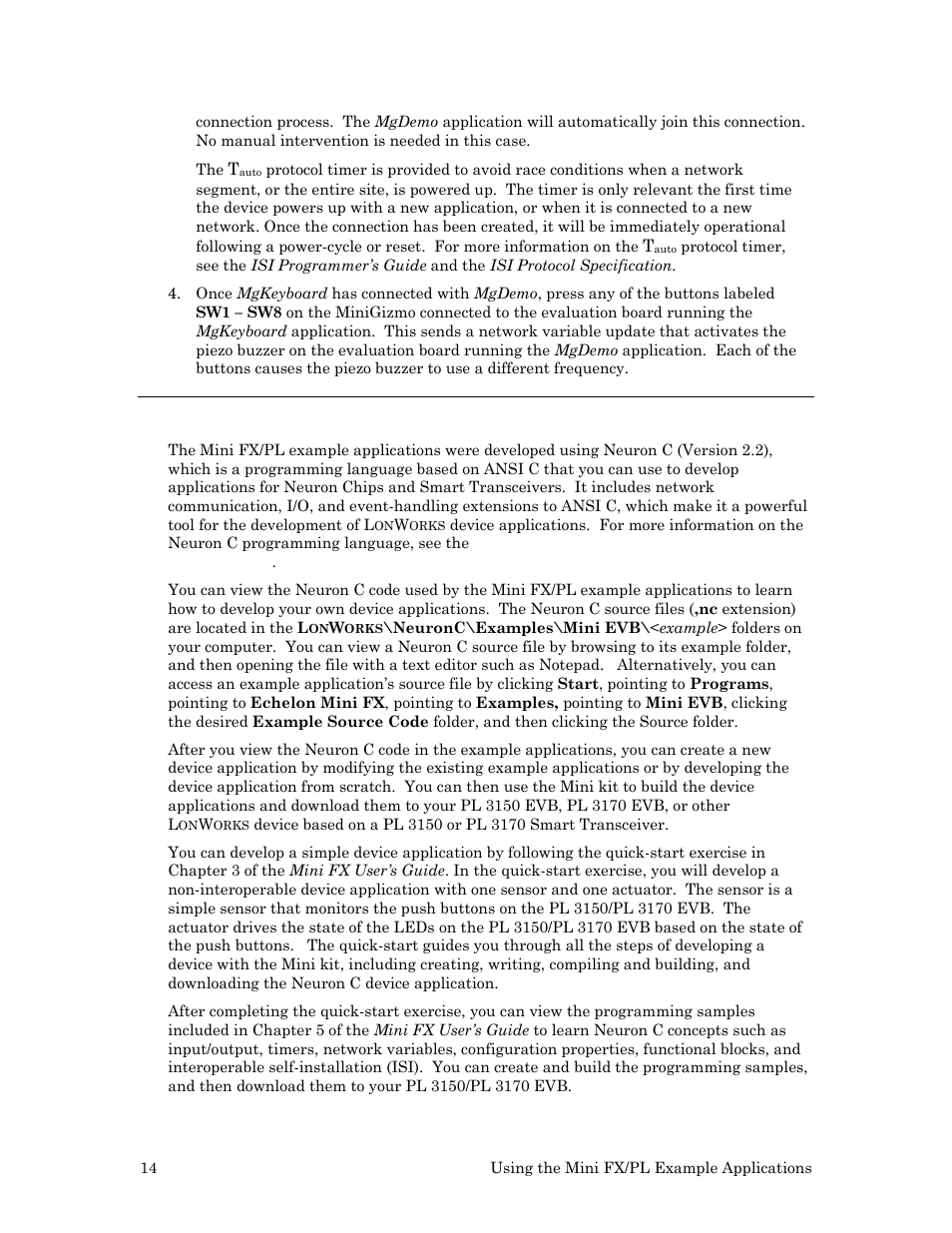 Getting started with device development | Echelon Mini FX/PL Examples User Manual | Page 22 / 23