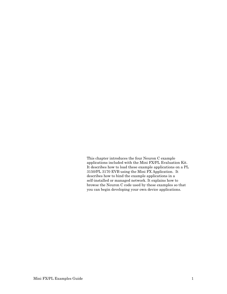 1 using the mini fx/pl example applications, Using the mini fx/pl example applications | Echelon Mini FX/PL Examples User Manual | Page 9 / 23