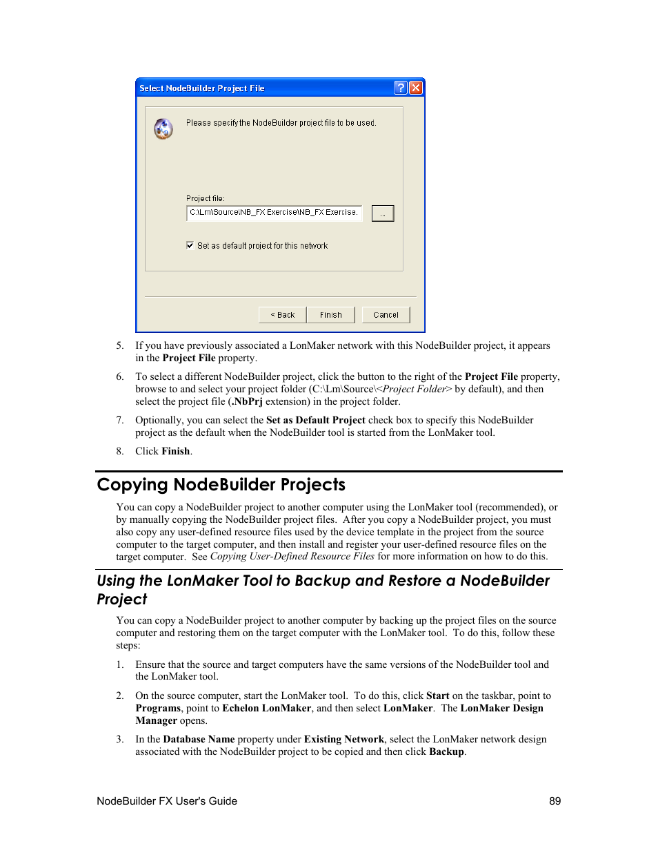 Copying nodebuilder projects | Echelon NodeBuilder FX User Manual | Page 103 / 300