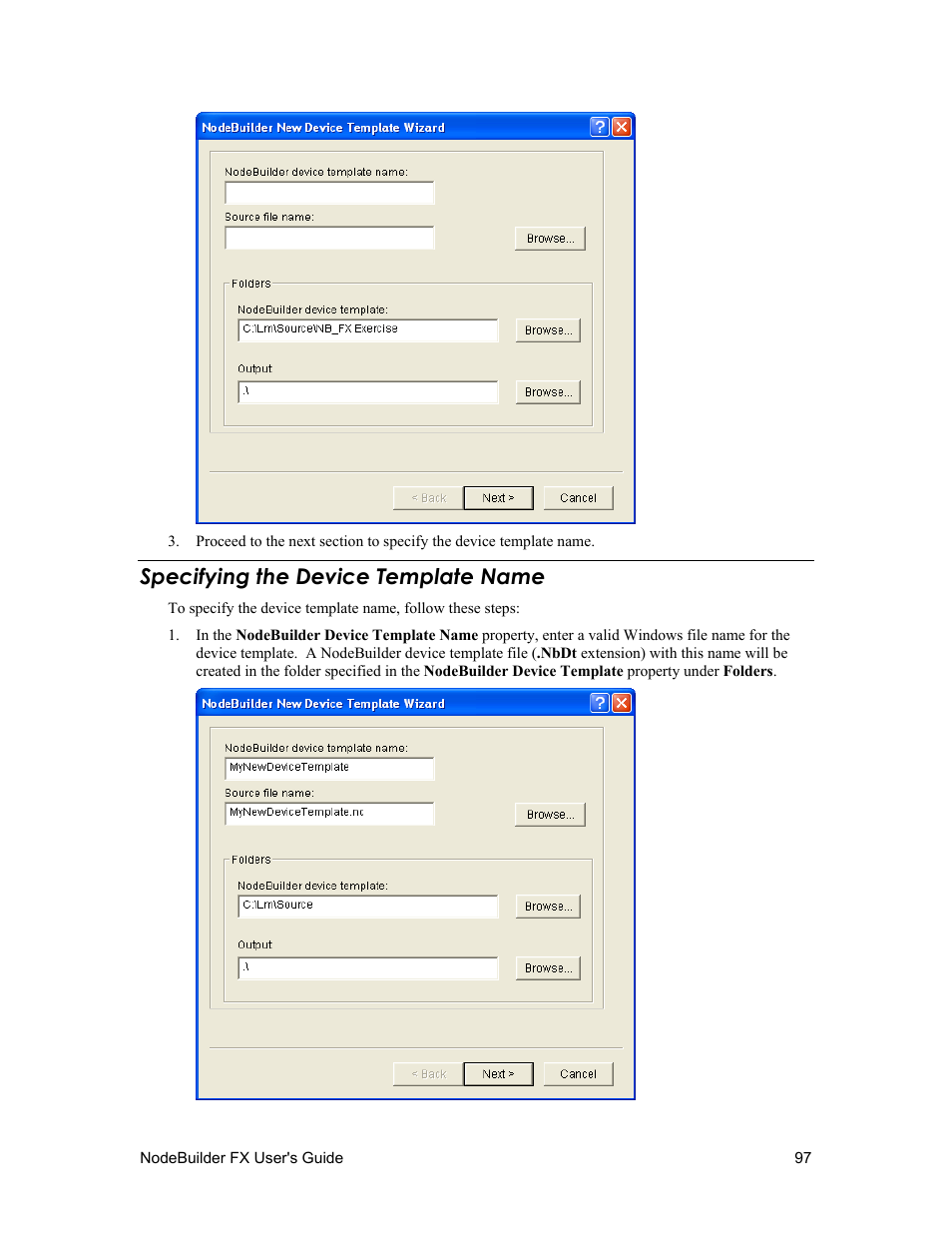 Specifying the device template name | Echelon NodeBuilder FX User Manual | Page 111 / 300