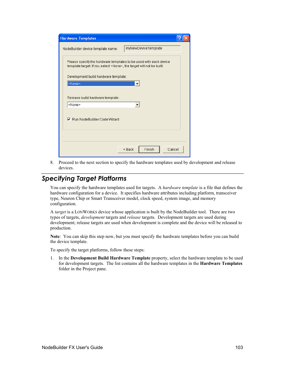 Specifying target platforms | Echelon NodeBuilder FX User Manual | Page 117 / 300