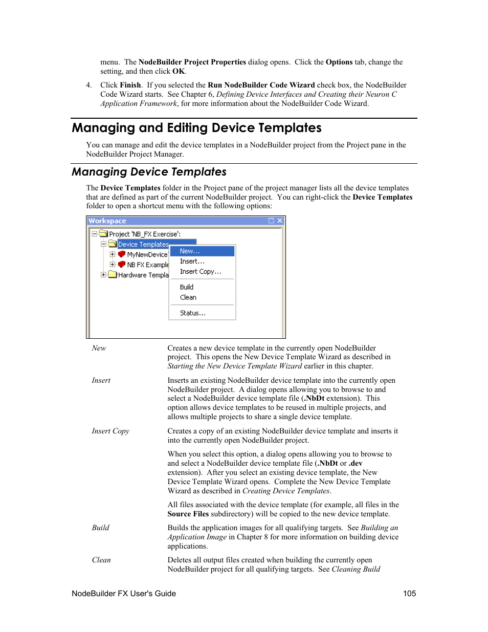 Managing and editing device templates, Managing device templates | Echelon NodeBuilder FX User Manual | Page 119 / 300