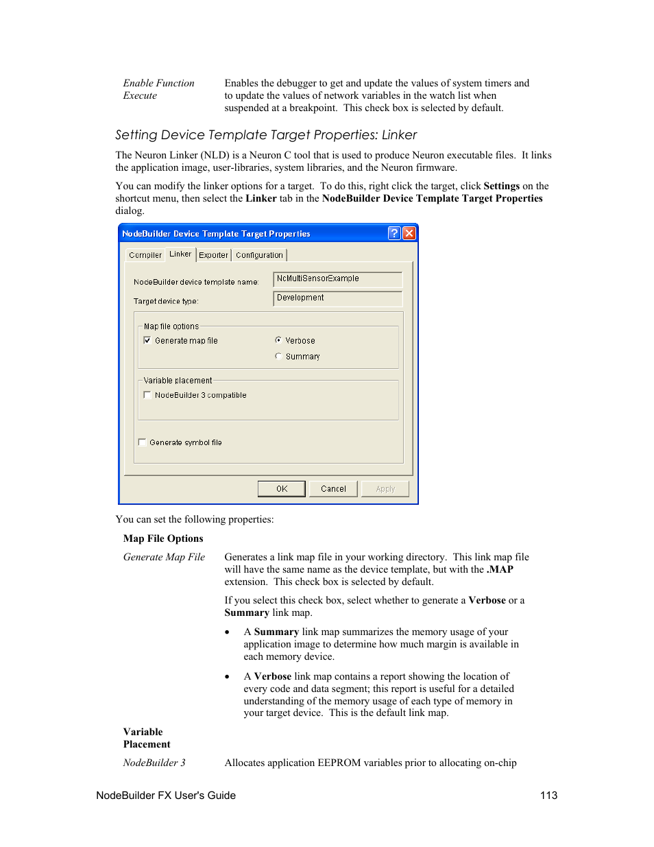 Setting device template target properties: linker | Echelon NodeBuilder FX User Manual | Page 127 / 300