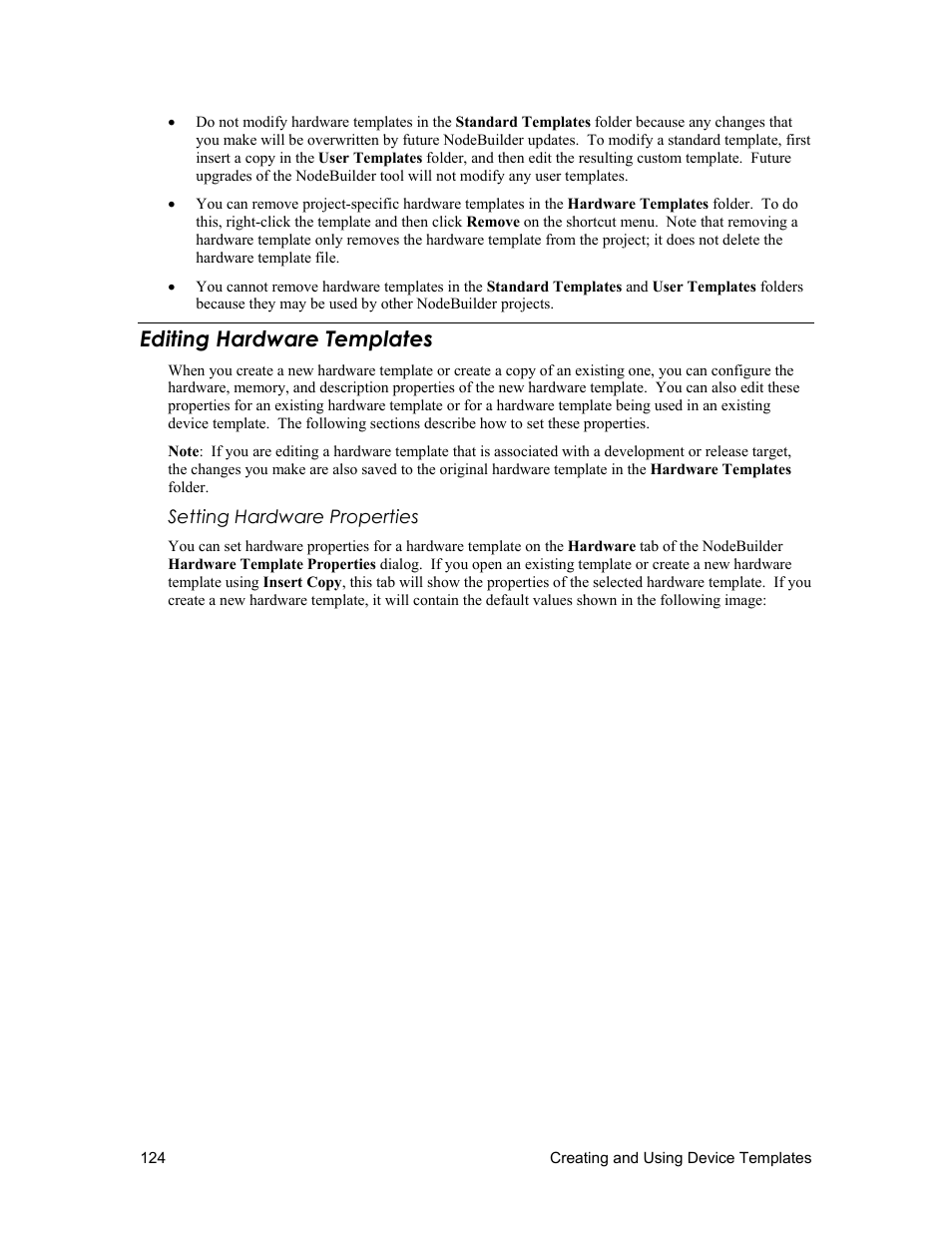 Editing hardware templates, Setting hardware properties | Echelon NodeBuilder FX User Manual | Page 138 / 300
