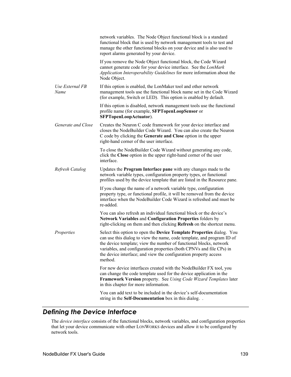 Defining the device interface | Echelon NodeBuilder FX User Manual | Page 153 / 300