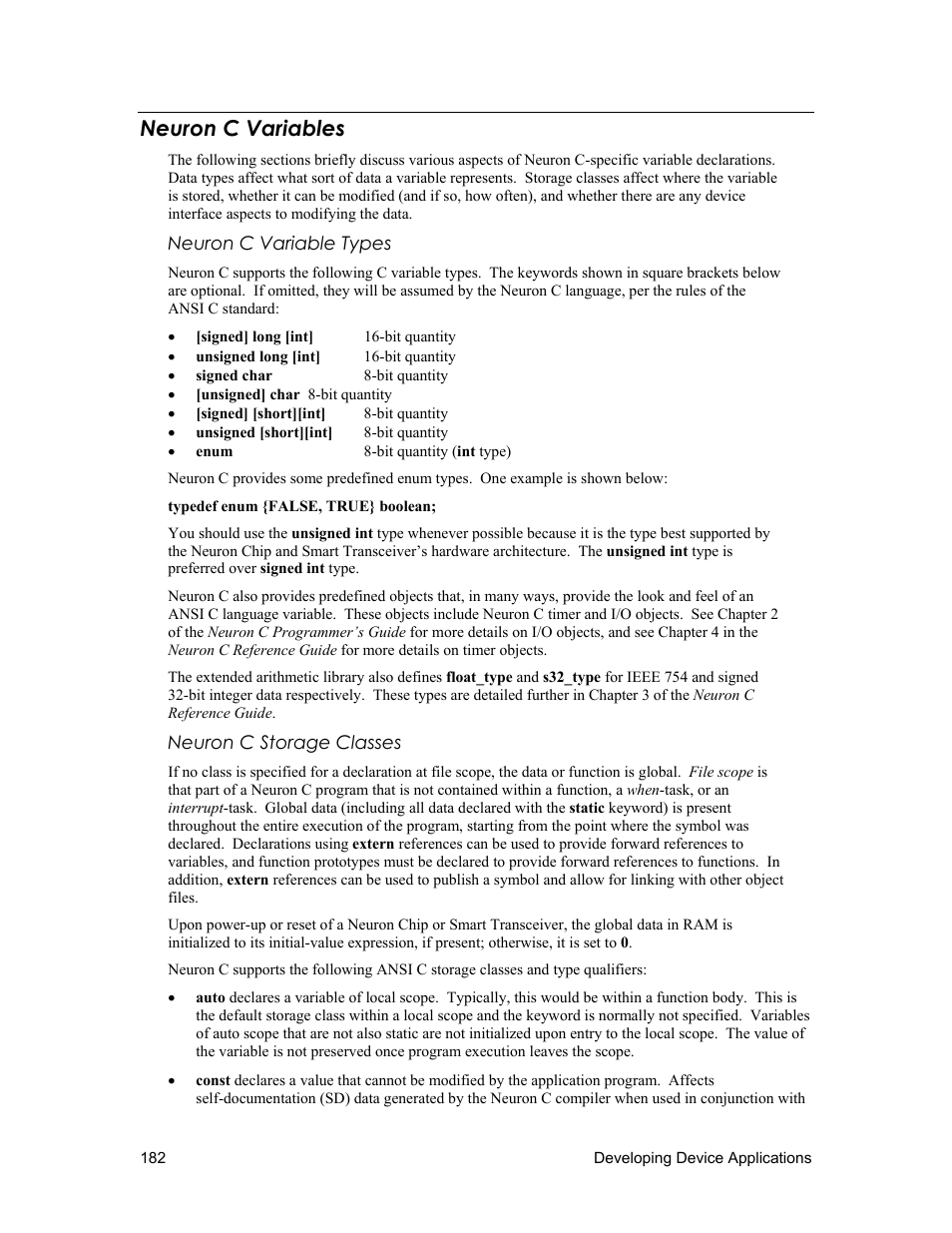 Neuron c variables | Echelon NodeBuilder FX User Manual | Page 196 / 300