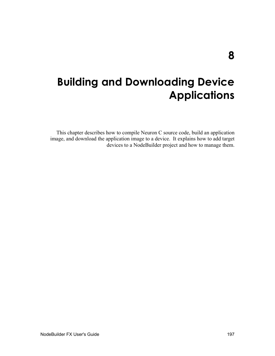 8 building and downloading device applications, Building and downloading device applications, Building and downloading device | Applications, 8building and downloading device applications | Echelon NodeBuilder FX User Manual | Page 211 / 300