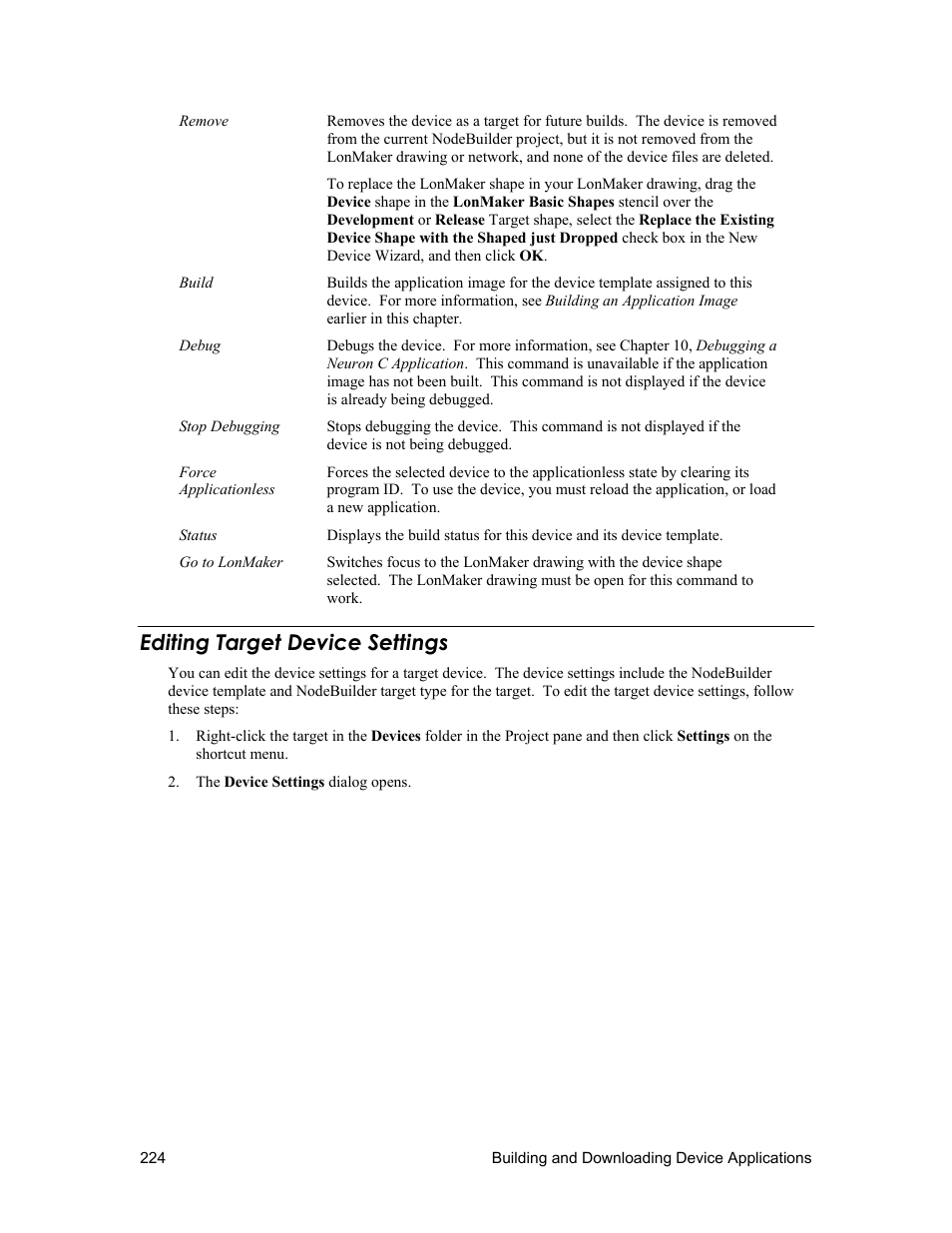 Editing target device settings | Echelon NodeBuilder FX User Manual | Page 238 / 300