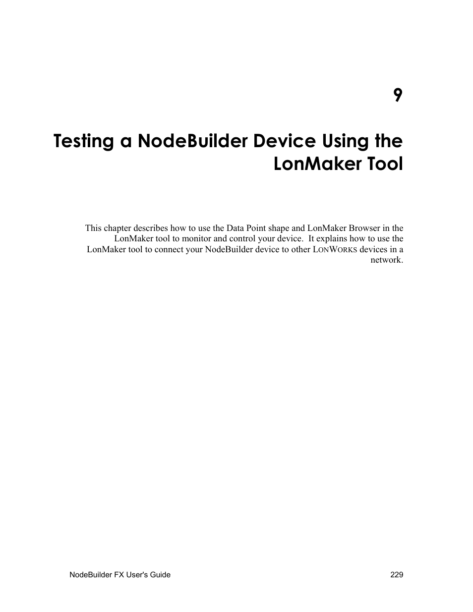 Chapter 9, testing a nodebuilder, Device using the lonmaker tool | Echelon NodeBuilder FX User Manual | Page 243 / 300