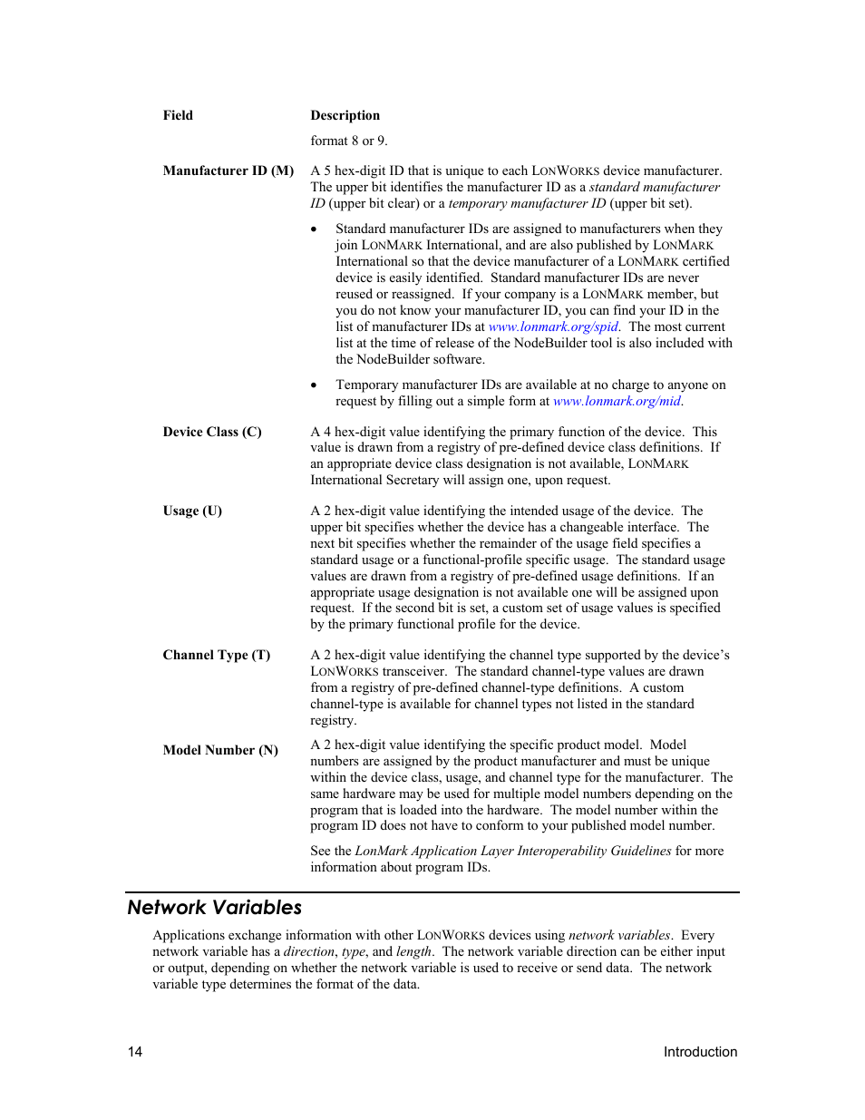 Network variables | Echelon NodeBuilder FX User Manual | Page 28 / 300