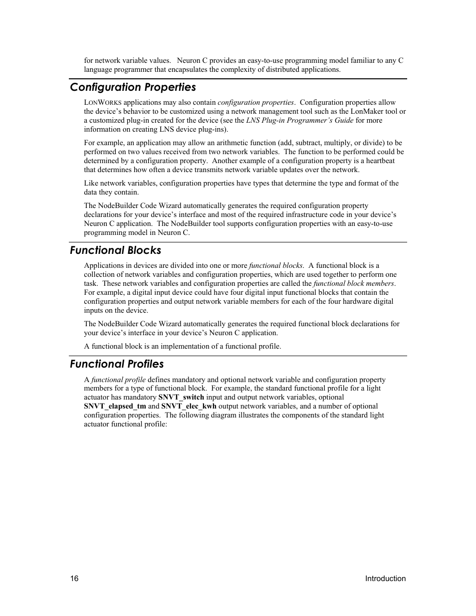 Configuration properties, Functional blocks, Functional profiles | Echelon NodeBuilder FX User Manual | Page 30 / 300