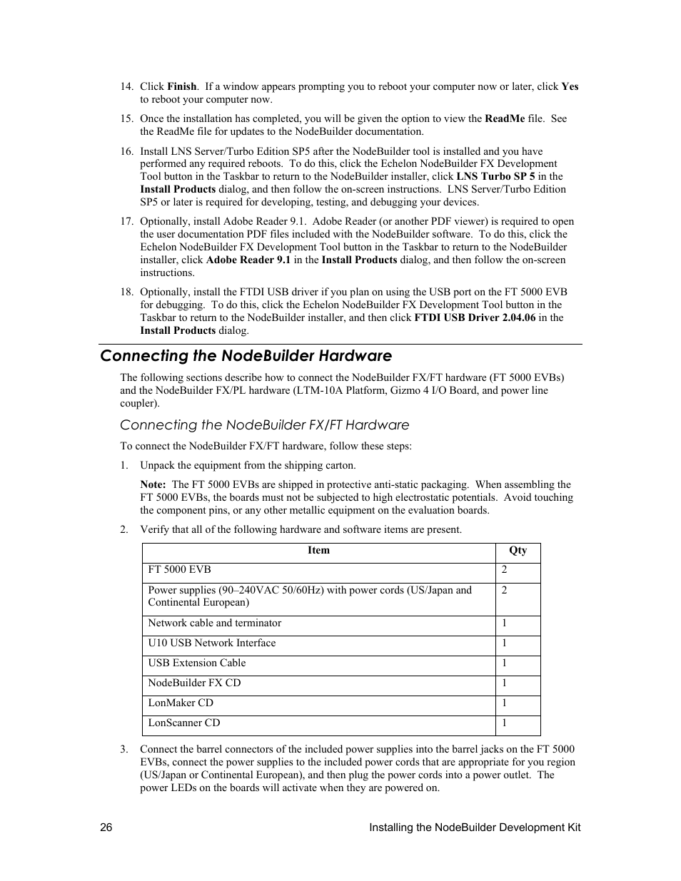 Connecting the nodebuilder hardware, Connecting the nodebuilder fx/ft hardware | Echelon NodeBuilder FX User Manual | Page 40 / 300