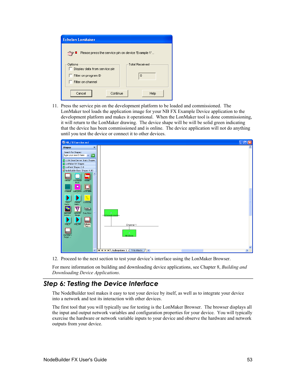 Step 6: testing the device interface | Echelon NodeBuilder FX User Manual | Page 67 / 300