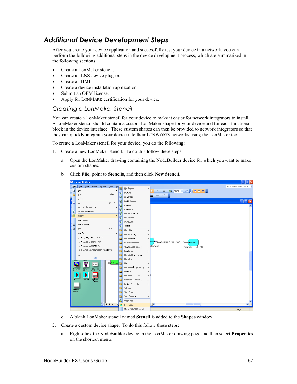 Additional device development steps, Creating a lonmaker stencil | Echelon NodeBuilder FX User Manual | Page 81 / 300