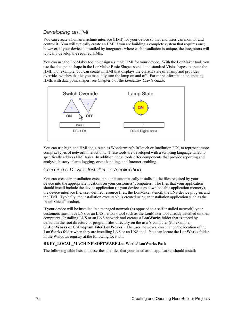 Developing an hmi, Creating a device installation application | Echelon NodeBuilder FX User Manual | Page 86 / 300