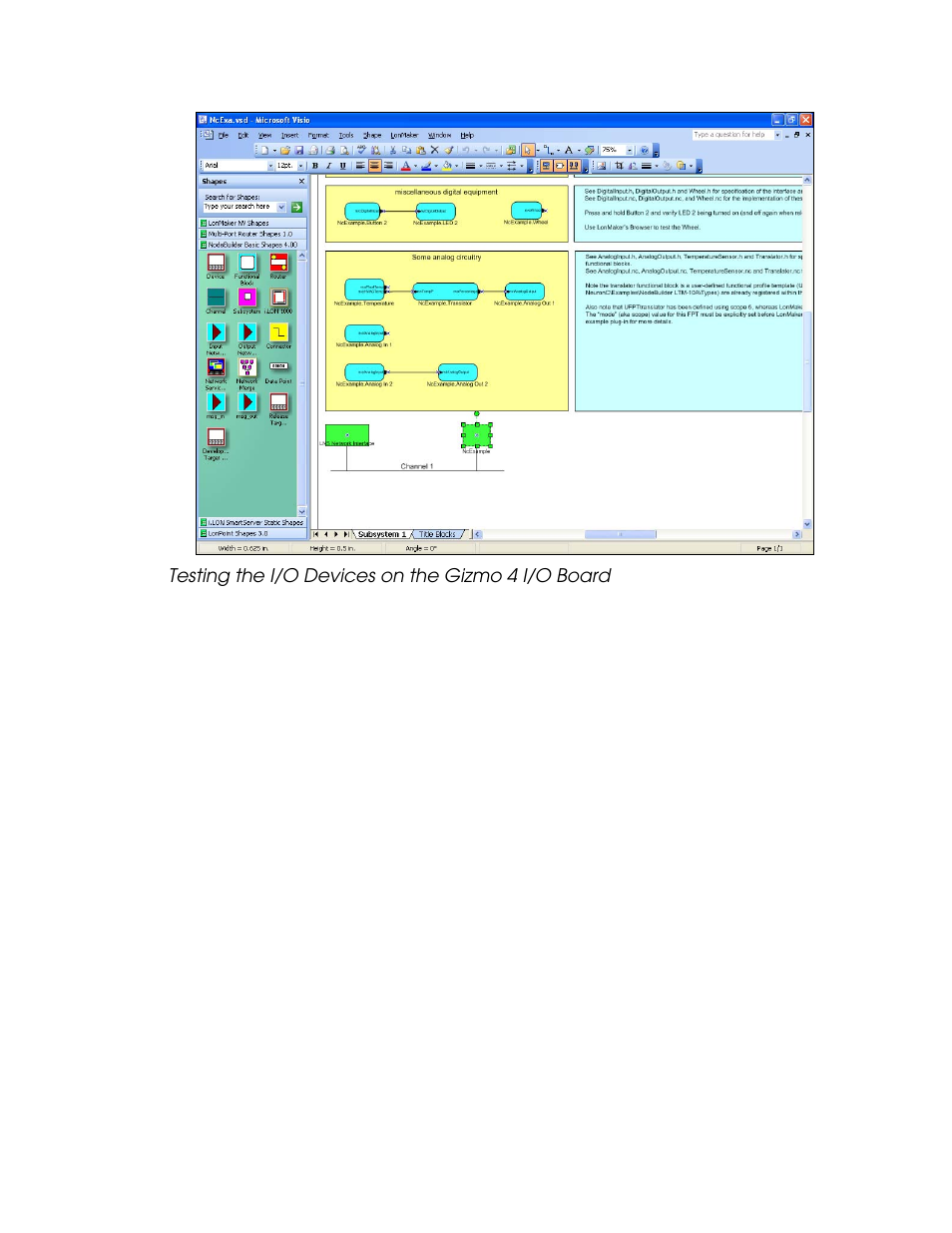 Testing the i/o devices on the gizmo 4 i/o board, Testing switch and lamp devices | Echelon NodeBuilder FX/PL Examples User Manual | Page 18 / 43