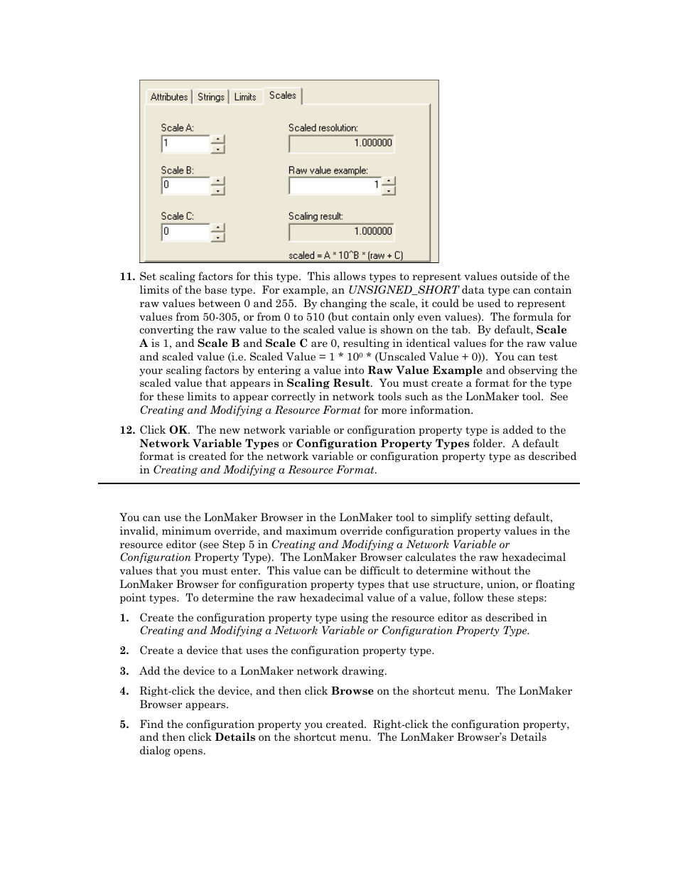 Using the lonmaker browser to calculate raw values | Echelon NodeBuilder Resource Editor User Manual | Page 39 / 90