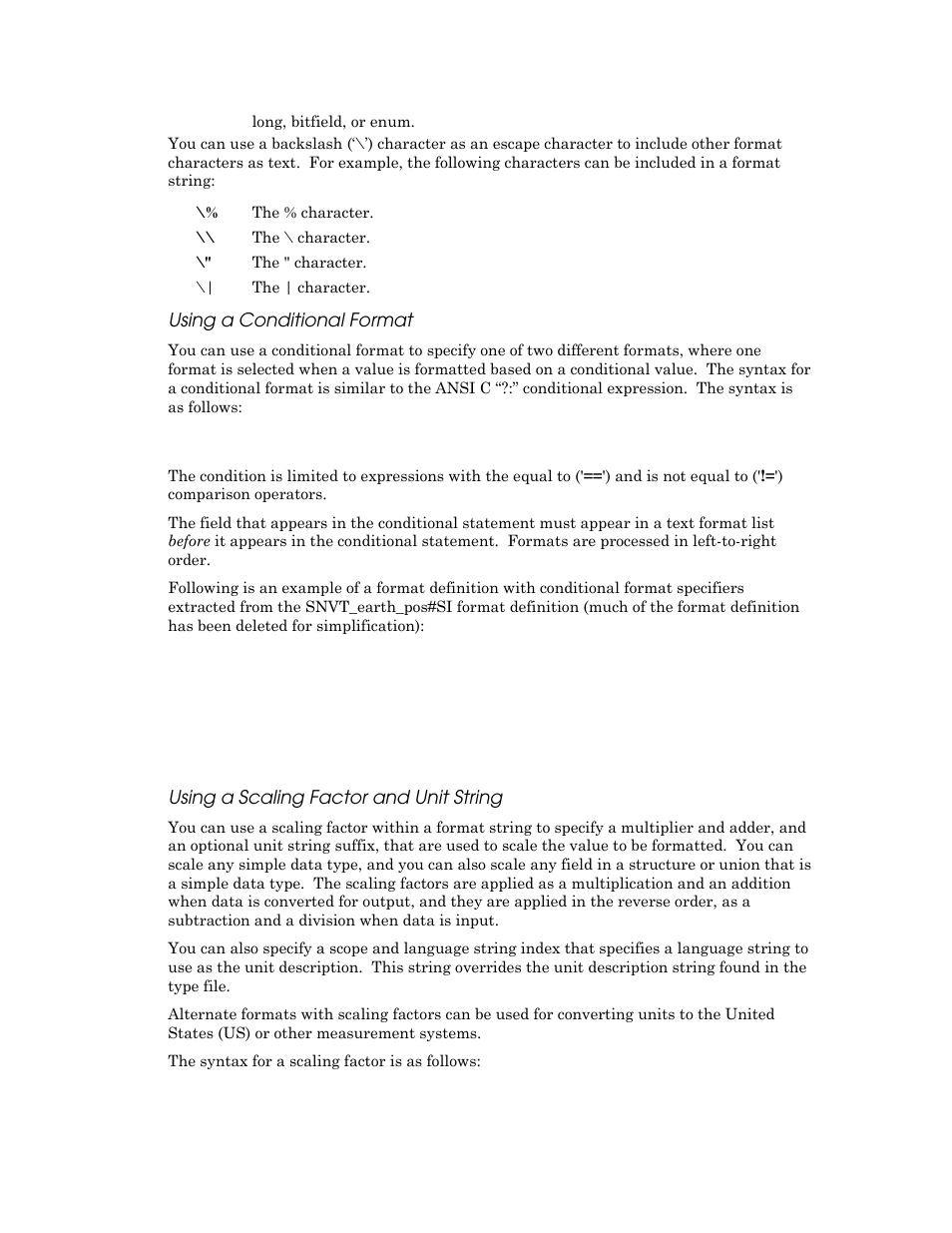 Using a conditional format, Using a scaling factor and unit string | Echelon NodeBuilder Resource Editor User Manual | Page 69 / 90